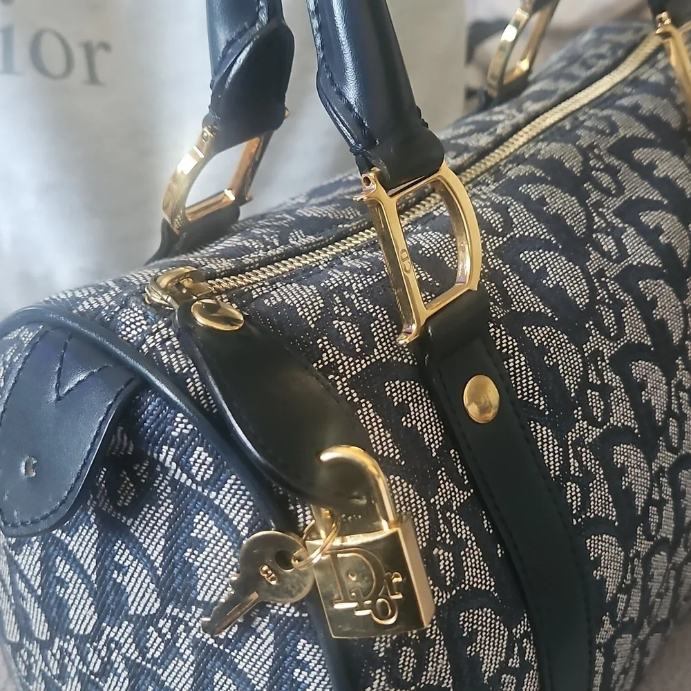 Dior Blue Satchel with Gold-Tone Accents With Wallet - Picture 3 of 6